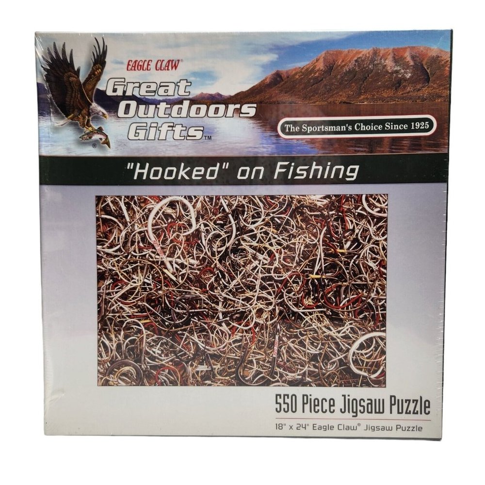 Eagle Claw 550 Piece HOOKED ON FISHING Fish Hook Jigsaw Puzzle Sealed